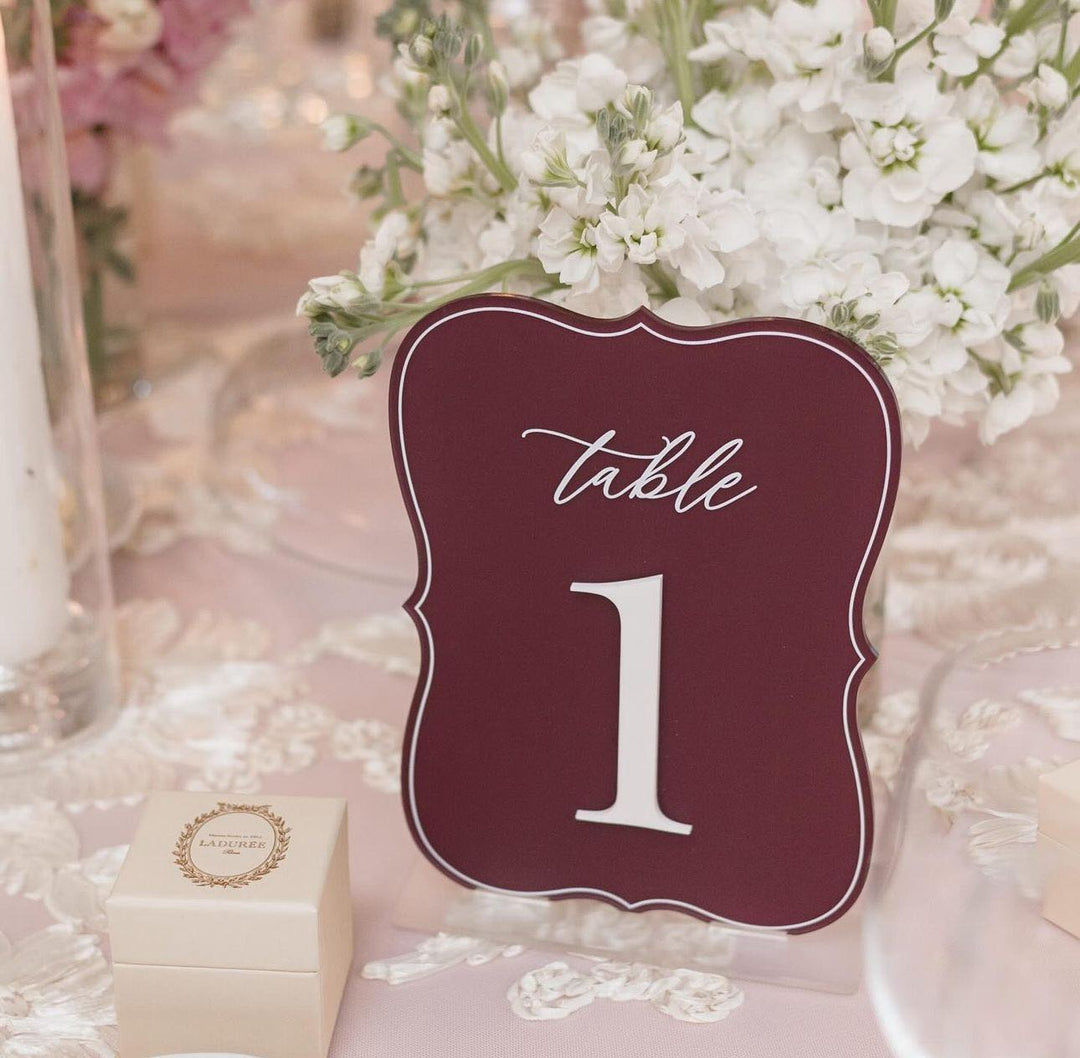 Elegant Scallop Table Numbers