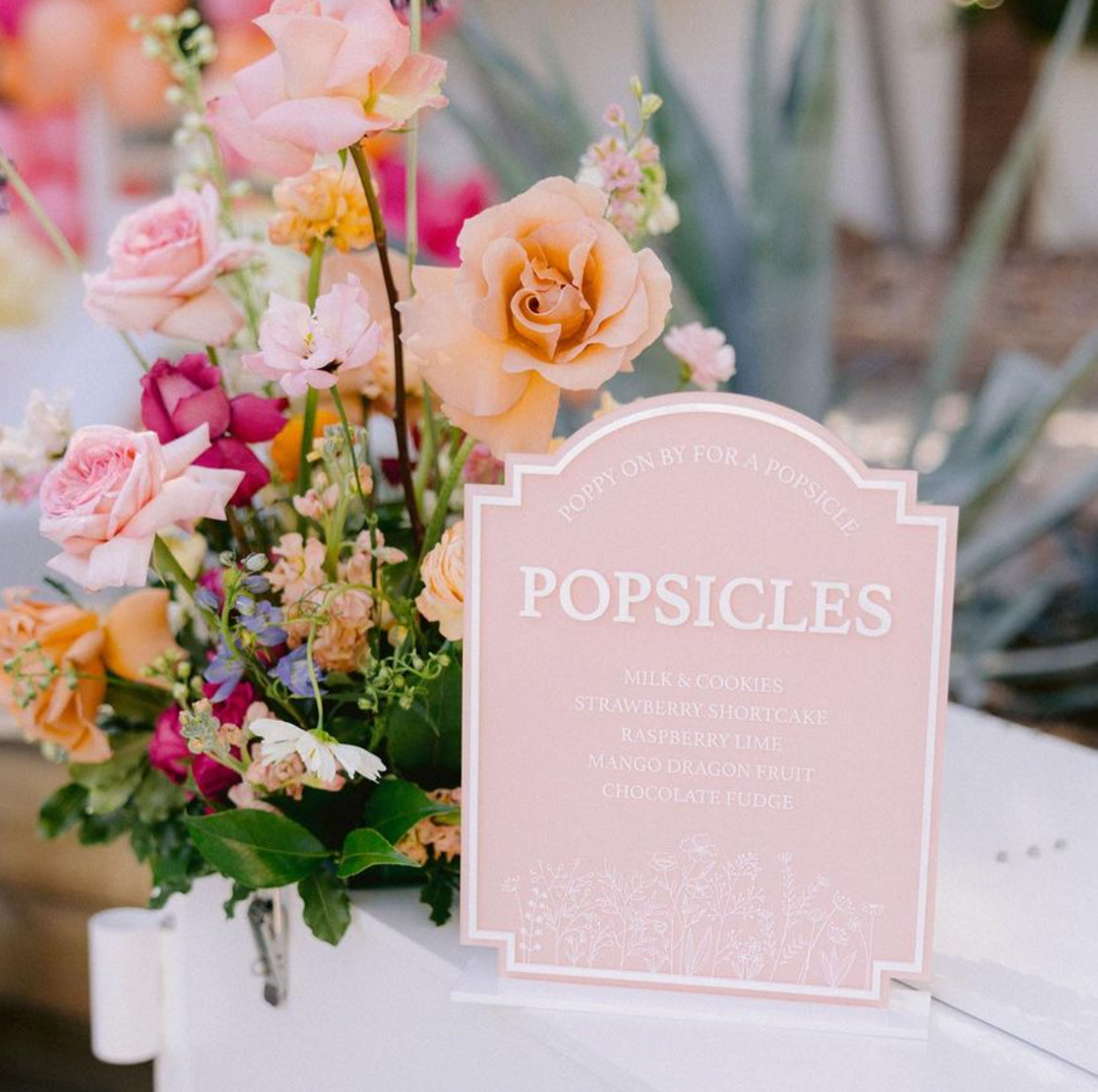 Garden Party Themed SIngle Panel Menu